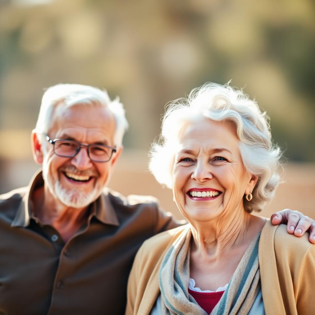 Happy senior couple reviewing Medicare plan options together